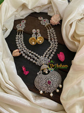 Gold American Diamond Bridal Neckpiece-Red-G4379